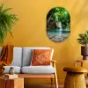 Jungle - Waterval - Planten - Water - Natuur Wandcirkel Ovaal Forex klein -sfeer4
