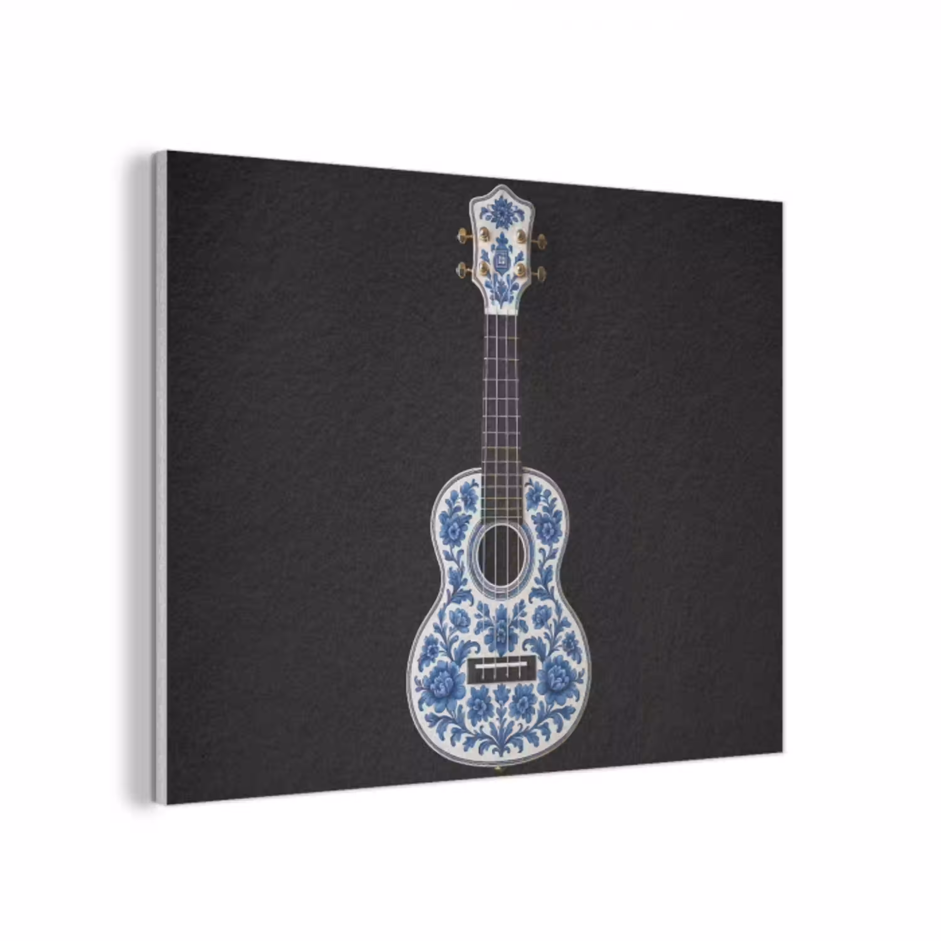 Ukelele - Delfts - Blauw - Muziek PET vilt klein -3d