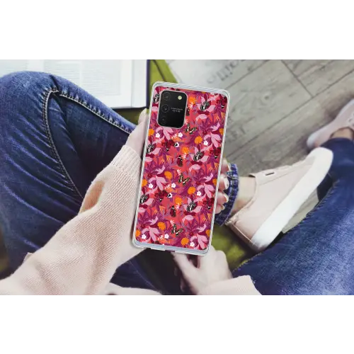 Zomer - Vlinder - Donker - Roze Telefoonhoesje Samsung Galaxy S10 Lite klein 364 -handS10Lite