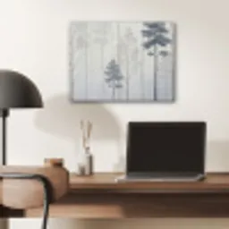 Bos - Bomen - Mist - Natuur - Illustratie - Grijs PET vilt klein -sfeer5