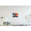 Giraffe - Savanna - Lucht - Gekleurd textielposter latten blank klein -kinderkamer