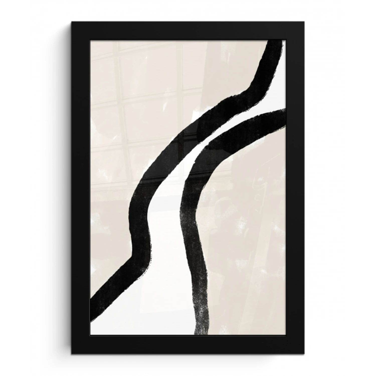 Abstract - Lijn - Design - Pastel fotolijst zwart zonder passe partout klein -3d