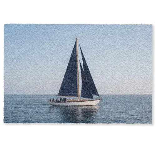 Zeilboot - Zee - Blauw Deurmat klein -zkaufland3d