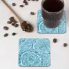 Water - Blauw - bubbels onderzetter kurk middel -sfeer2