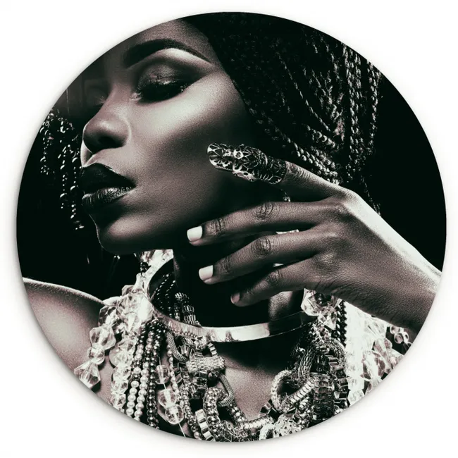 Sieraden - Vrouw - Ring - Zwart - Wit - Luxe Wandcirkel kunststof plaat 5mm dik klein -3d