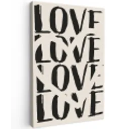 Love - Hart - Beige Tuinposter op houten frame 2 cm dik klein -3d