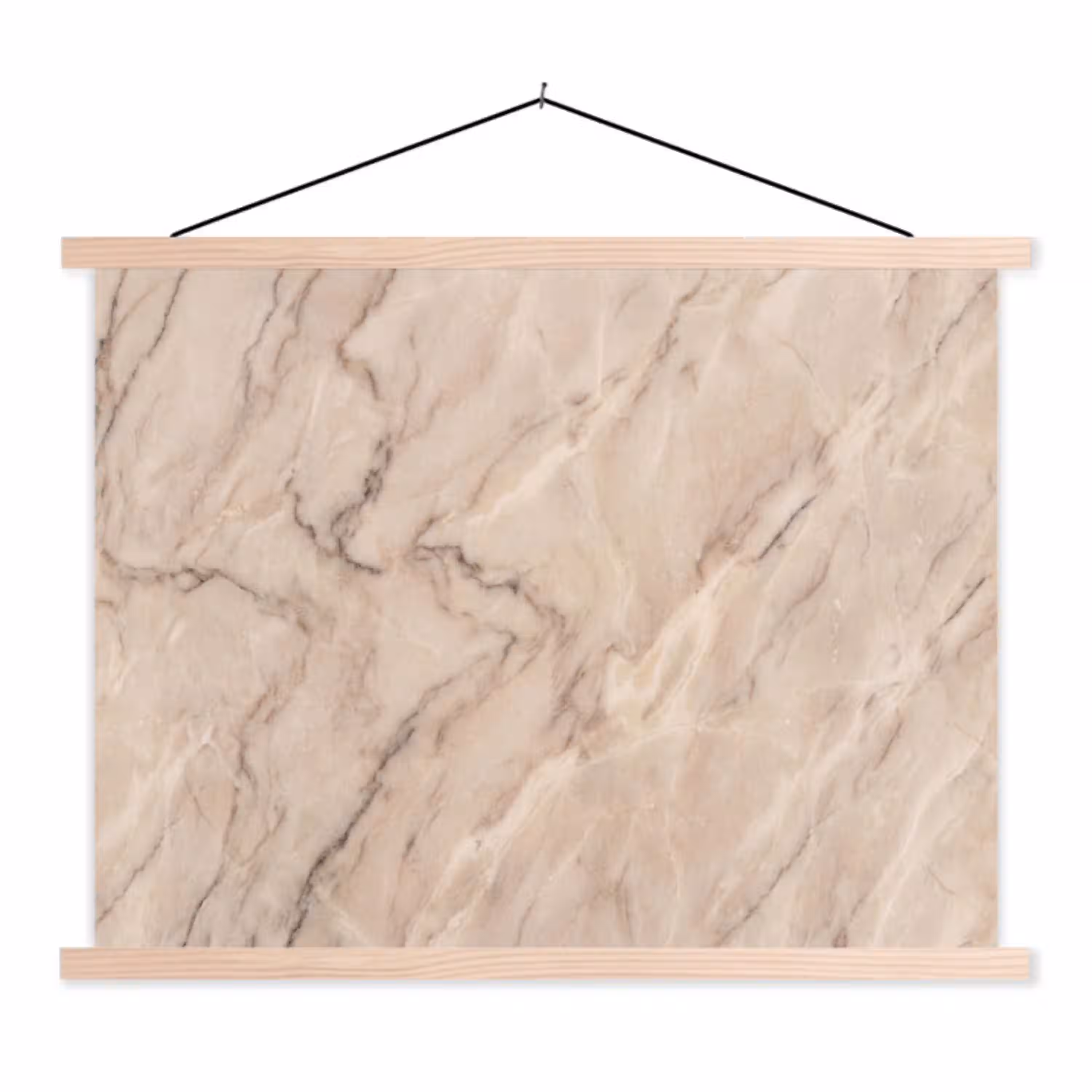 Marmer - Patroon - Abstract - Modern - Beige textielposter latten blank klein -3d