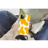 Vlekken patroon - Wit - Geel - Minimalistisch Hoesje iPhone 12 Pro met koord klein -hand