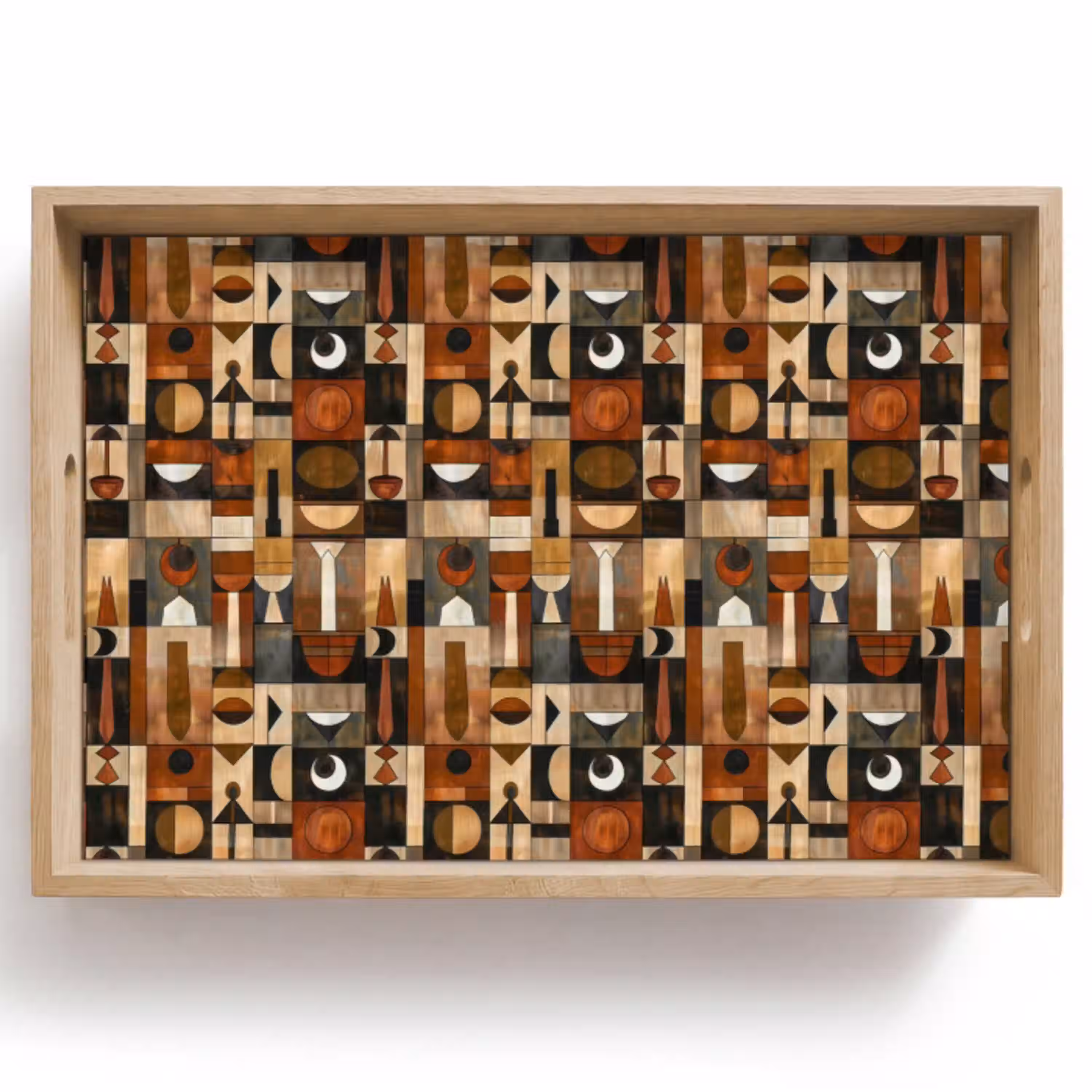 Terracotta - Geometrisch - Mid-Century - Patroon Dienblad Rechthoek middel 910 -z3d_shopping