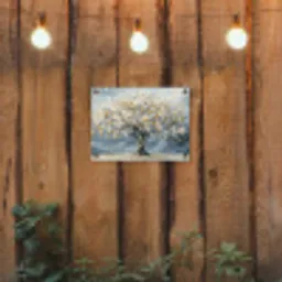 Boom - Winter - Levensboom - Modern - Goud tuinposter los doek klein -sfeer1