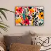 Bloemen - Bladeren - Abstract - Kleurrijk canvas 2cm klein -sfeer1