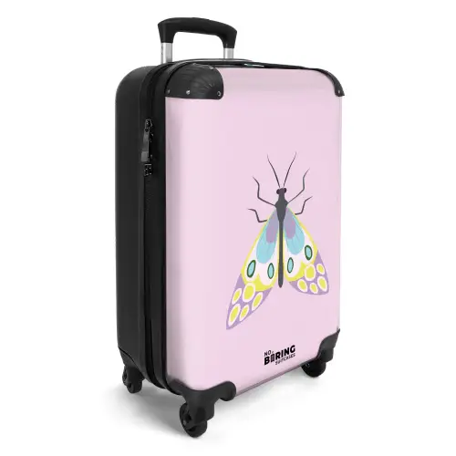 Summer memories - Kleurrijke mot op roze achtergrond NBS - Handbagage koffer - Kinderen Unisex middel -productfoto_3d