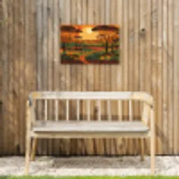 Landschap - Afrikaans - Zon Tuinposter op houten frame 2 cm dik klein -sfeer4