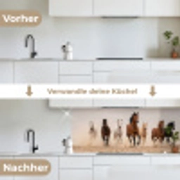Kudde paarden - Stofwolk - Bruin - Zwart keuken achterwand 2 middel -voor-na_DE