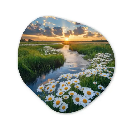 Beekje - Landschap - Margriet Wandcirkel Organisch Forex 3mm klein -3d