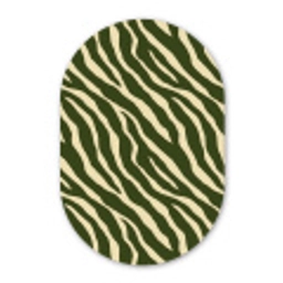 Zebra - Patroon - Groen Wandcirkel Ovaal Aluminium middel 839 -3d