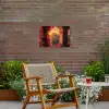 Colosseum - Rome - Roze Bloemen Tuinposter op houten frame 2 cm dik klein -sfeer3