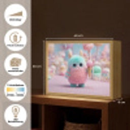 Monster - Pastel - Roze - Snoep Light Box met batterij (Wandlamp kind) middel -USP_websiteoverzichtDE