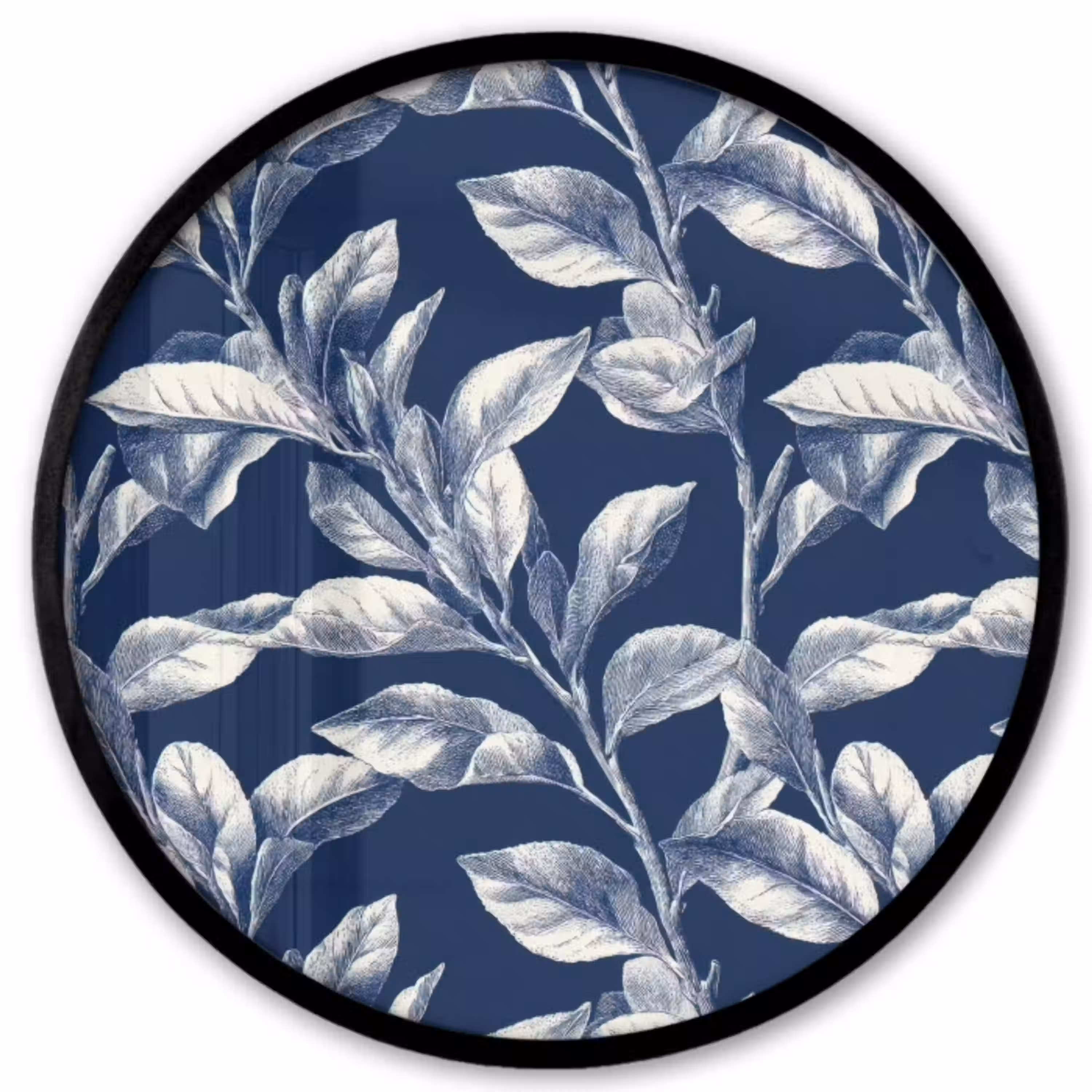 Botanisch - Patroon - Blauw Fotolijst rond zonder passe partout klein 856 -3d