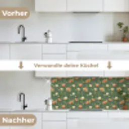 Tulpen - Botanisch - Groen keuken achterwand 2 middel 871 -voor-na_DE