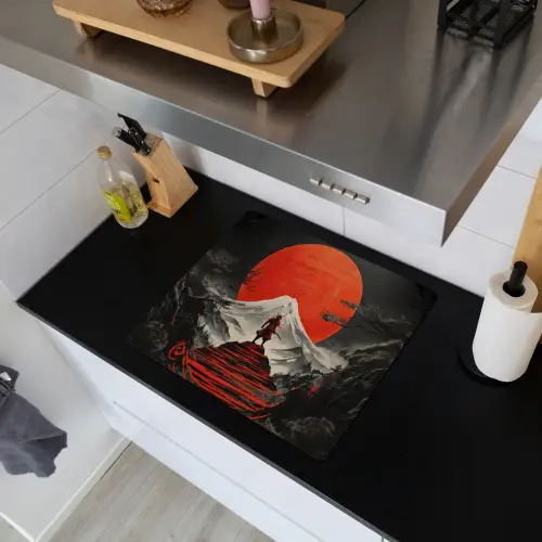 Krijger - Rode trappen - Zon - Berg Inductie beschemer met haakjes middel -sfeer1