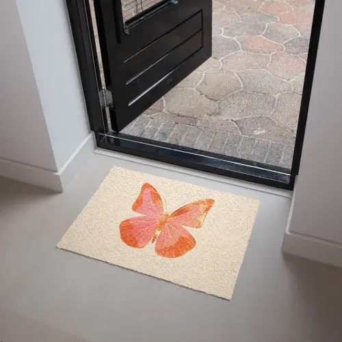 Vlinder - Minimalistisch - Roze Deurmat klein -sfeer5