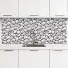 Wit - Kiezels - Egaal keuken achterwand 2 middel 871 -3d