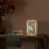 Roodborstje - Vogel - Blauw - Decoratie Light Box met kabel (Wandlamp) klein -sfeer4