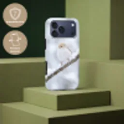 Vogeltje - Sneeuw - Tak - Winter - Zacht Toughcase MagSafe Apple iPhone 17 Pro Max klein -USP_PrintM_NL