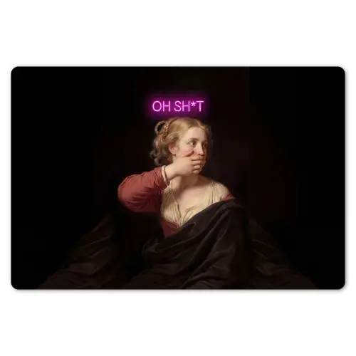 Quote - Neon - vrouw Placemat vinyl groot -zzsfeer1_Kitchenyeah-website