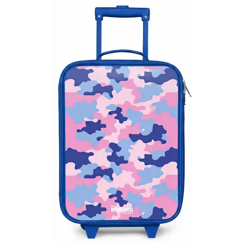 Camouflage - Roze - Blauw Kinderkoffer - Blauw klein -zz3dotto