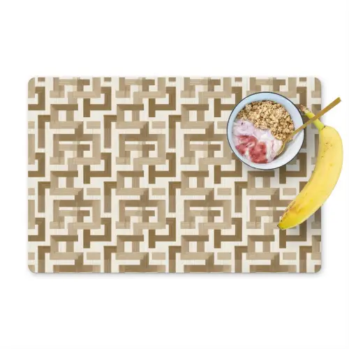 Geometrisch - Retro - Bruin Placemat vinyl groot 368 -zzzproduct_Kitchenyeah-website