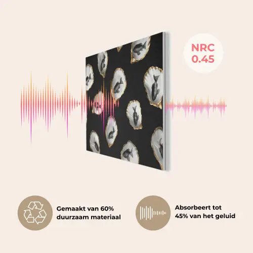 Oesters - Zwart - Vissen - Goud PET vilt klein -USP_NL