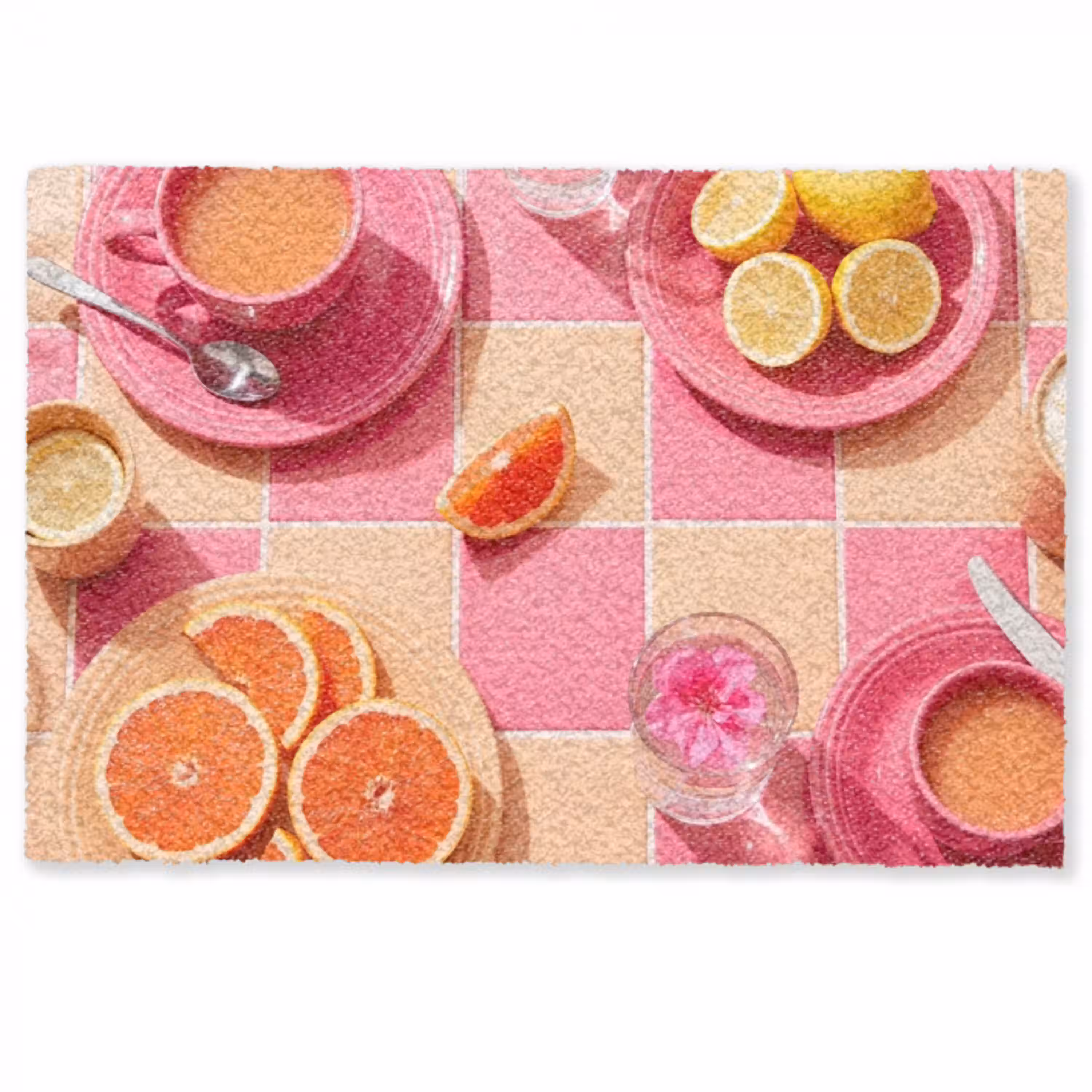 Eten - Citrusvruchten - Stillevens - Roze - Oranje Deurmat klein -zkaufland3d