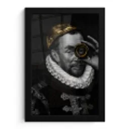 Willem van Oranje - Adriaen Thomasz - Goud - Lens fotolijst zwart zonder passe partout klein -3d
