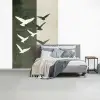 Japandi - Vogel - Groen fotobehang vinyl groot -slaapkamer