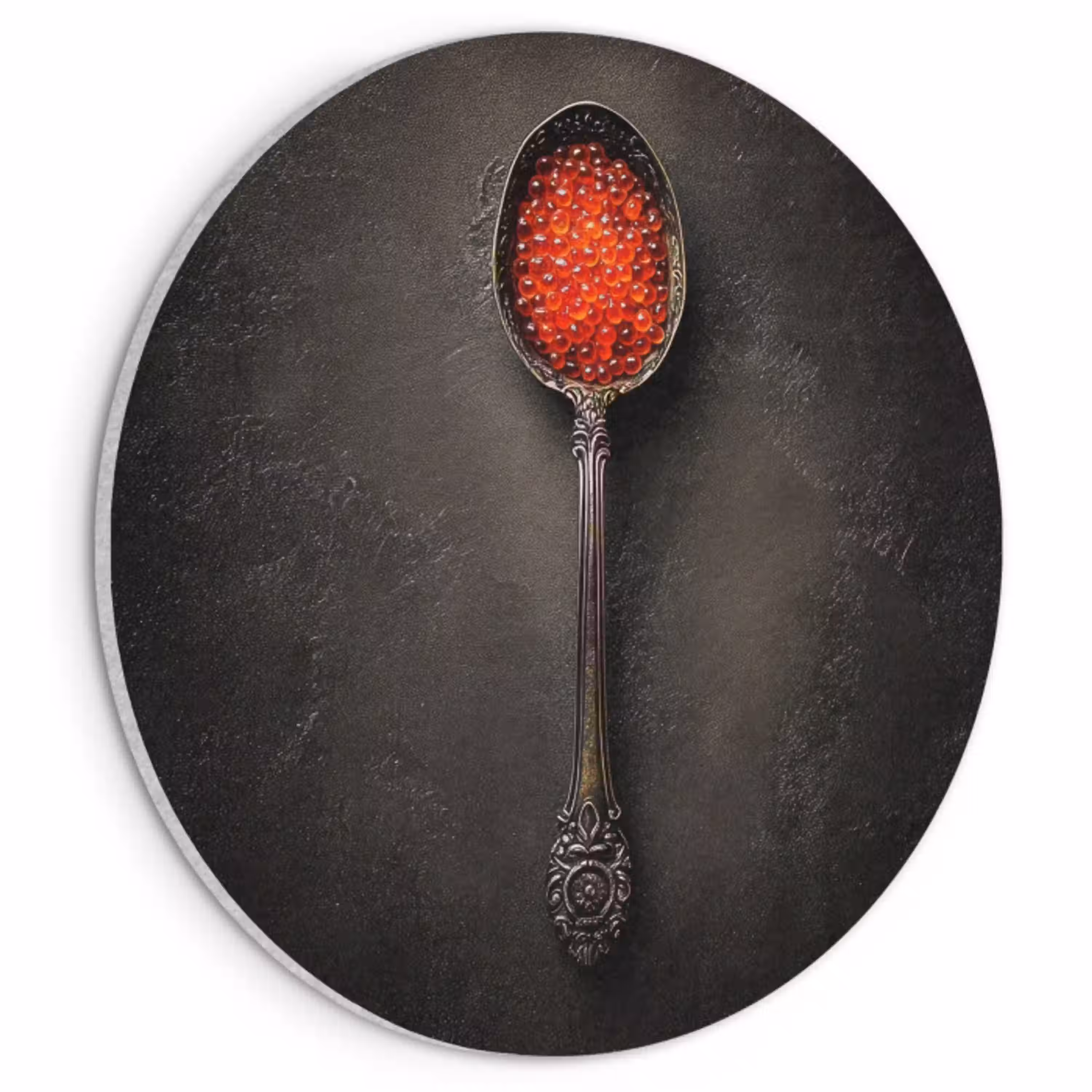 Zwart - Lepel - Caviar Akoestische PET Vilt - Rond klein -3d