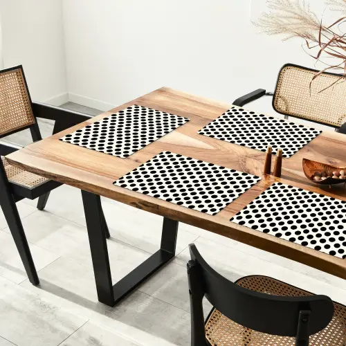 Klassiek - Stippen - Zwart Placemat vinyl groot 368 -zzsfeer4_Kitchenyeah-website