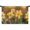Bloemen - Geel - Wazig Wandkleed katoen klein -zz3d