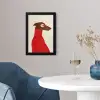 Silhouet - Hond - Trui - Rood fotolijst zwart zonder passe partout klein -sfeer4
