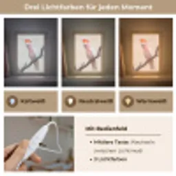 Papagaai - Tak - Roze Light Box met kabel (Kinderlampje) klein -USP_lichtkleurDE