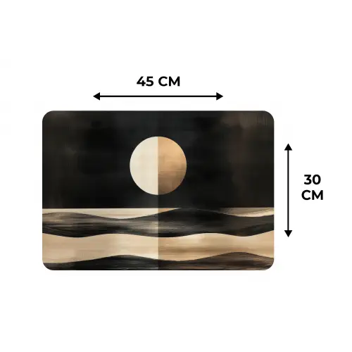 Maan - Cirkel - Goud Placemat vinyl groot -specs