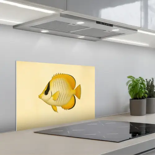 Ovaal - Vis - Geel - Schubben keuken achterwand spatscherm klein -3d_schuin