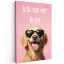 Zonnebril - Hartjes - Hond - Valentijn Tuinposter op houten frame 2 cm dik klein -3d