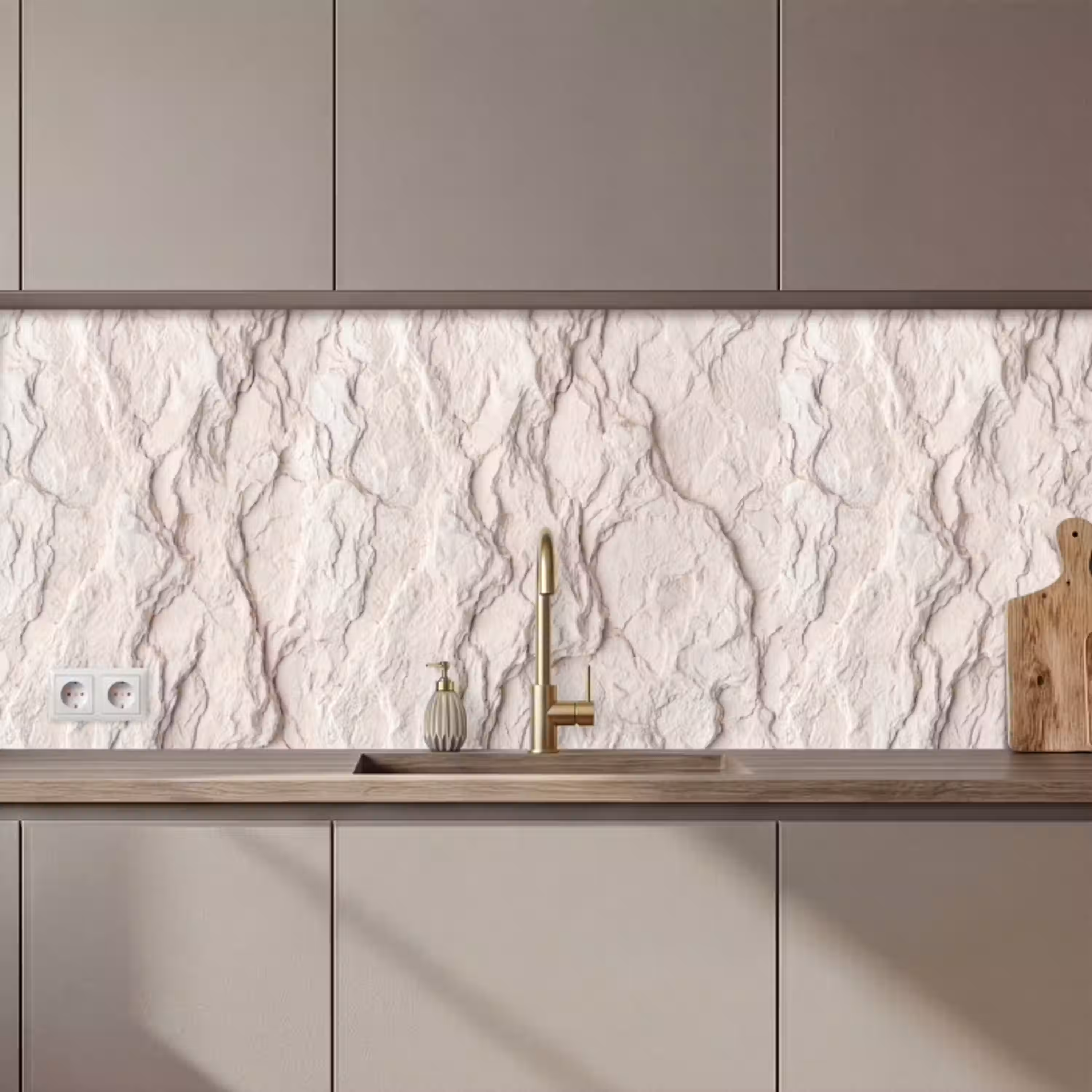 Rots - Structuur - Natuur - Beige - Abstract keuken achterwand 2 middel zz_3dshopping