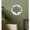 Blauw koraal - Vertakkingen - Beige Wandcirkel behangsticker klein -sfeer2