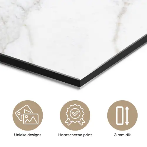 Marmer - Steen - Wit - Goud - Marmerlook - Steen - Luxe aluminium wit klein -closeup_NL