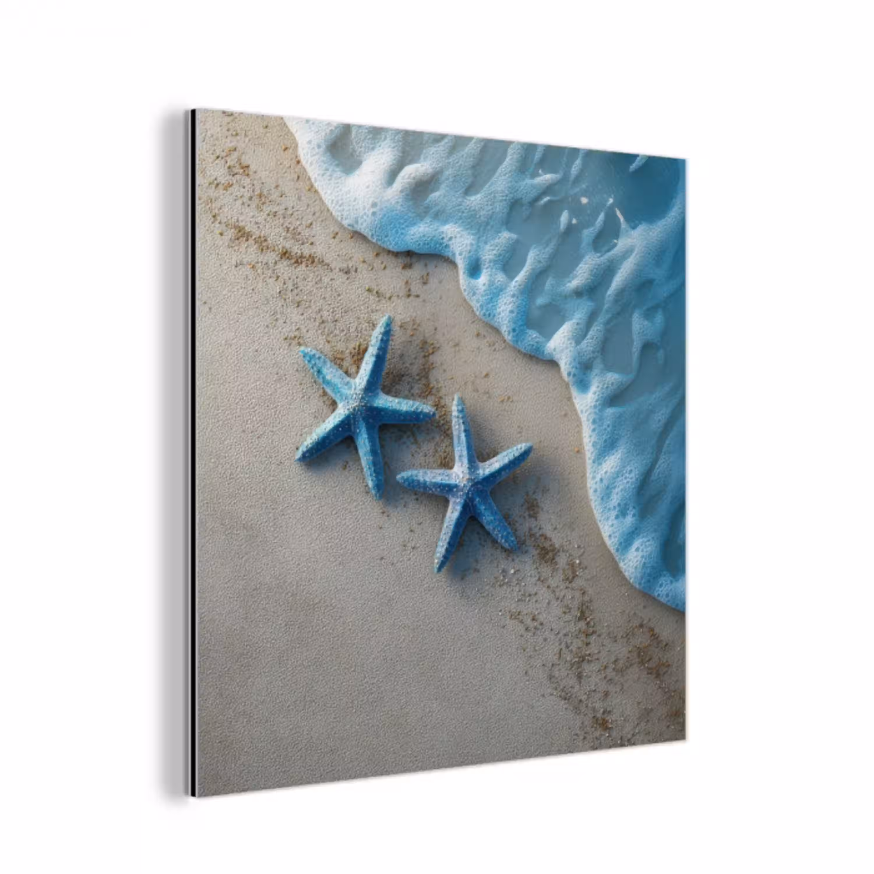 Zeesterren - Zand - Zee - Blauw aluminium wit klein -3d