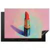 Lippenstift - Rood - Penseelstreken Inductie beschermer vinyl 3mm klein -3d