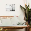 Bamboestammen - Water - Minimalistisch - Wit tuinposter los doek klein -sfeer7